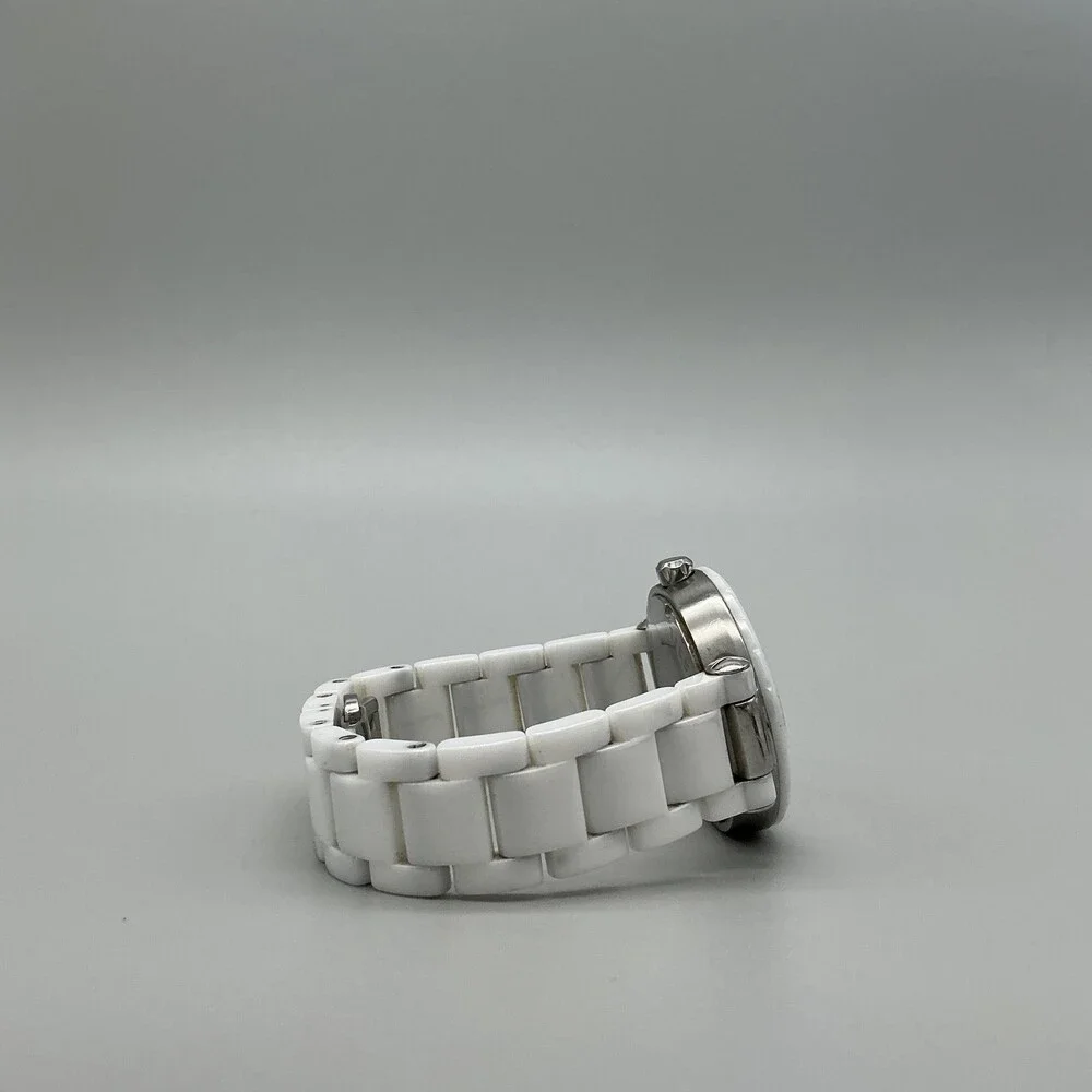 Fossil Allie Womens Watch 34mm White Ceramic Date CE-1030 New Battery 6.5
